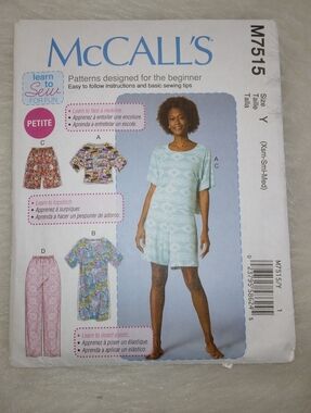 MCALL'S M7515 Sz XS-M Misses Shorts Pants Top Dress. Patterns Designef For Begin